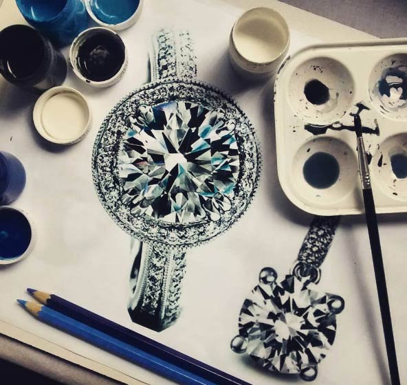 نقاشی های زیبا از الماس و جواهرات توسط هلنا روچا 